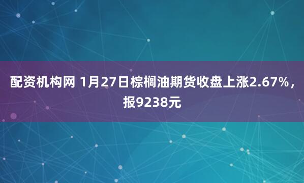 配资机构网 1月27日棕榈油期货收盘上涨2.67%，报9238元